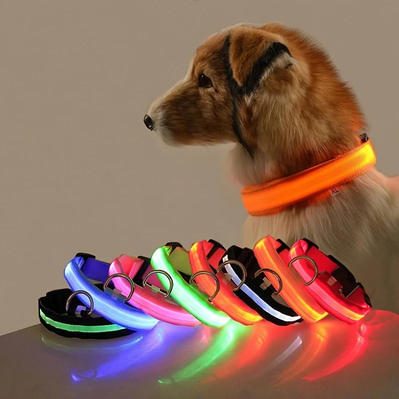 GlowPaws™ LED Dog Collar for Night Walk Visibility